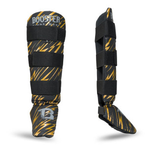 Protège-tibias Booster Fight Gear | Noir/Orange | Combat Series | Jeunesse
