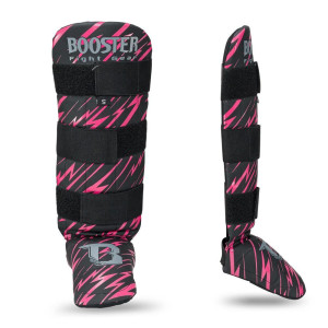 Protège-tibias Booster Fight Gear | Noir/Rose | Youth Combat Series