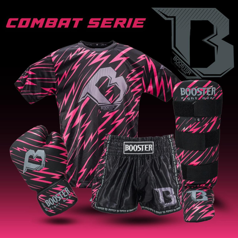 Protège-tibias Booster Fight Gear | Noir/Rose | Youth Combat Series