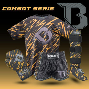 Protège-tibias Booster Fight Gear | Noir/Orange | Combat Series | Jeunesse