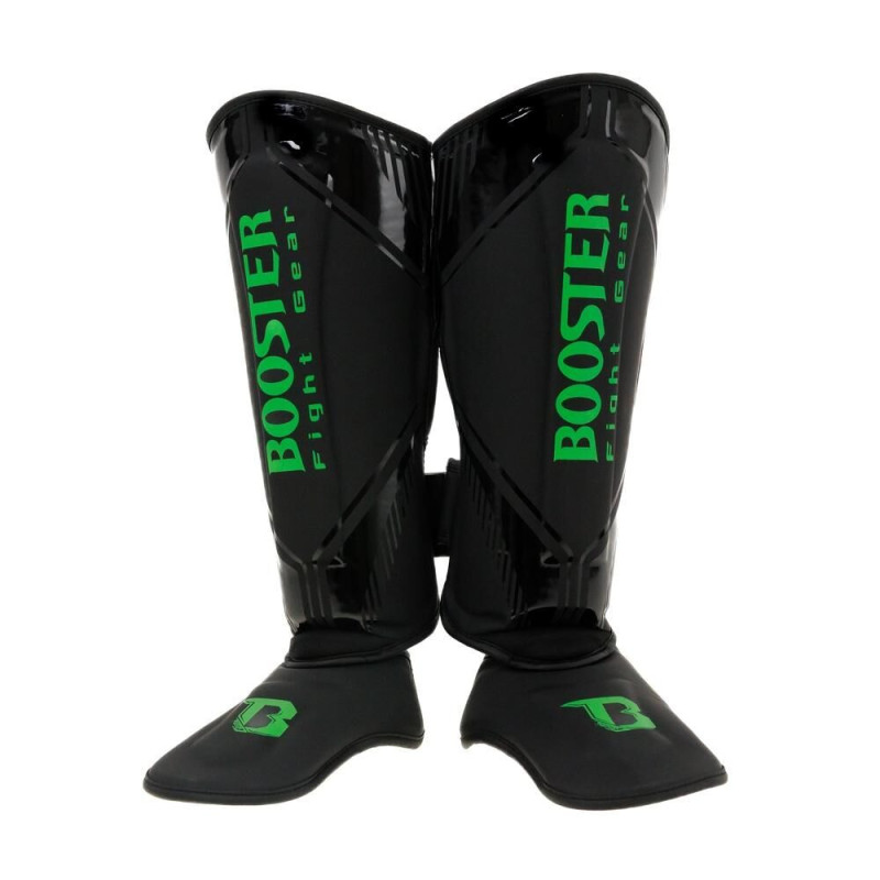 Protège-tibias Booster Fight Gear | Noir/Vert | Bangkok Series