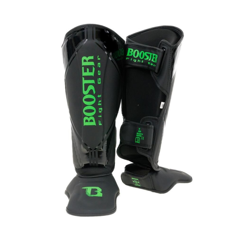Protège-tibias Booster Fight Gear | Noir/Vert | Bangkok Series
