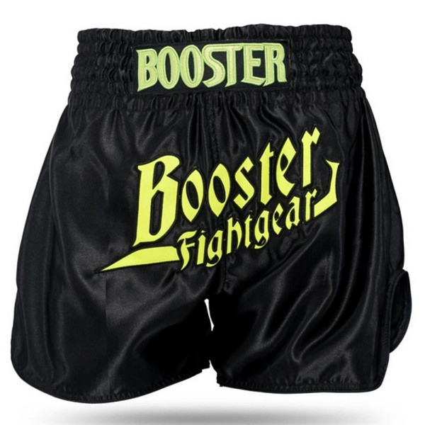 Short Muay Thai Booster Fight Gear | Black/Yellow | BFG Thunder