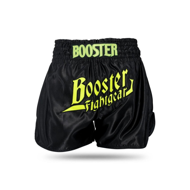 Short Muay Thai Booster Fight Gear | Black/Yellow | BFG Thunder