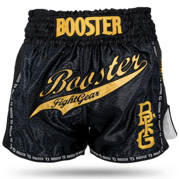 Short Muay Thai Booster Fight Gear | Black/Gold | TBT Slugger