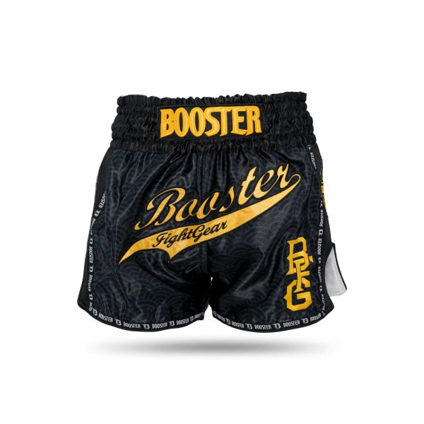 Short Muay Thai Booster Fight Gear | Black/Gold | TBT Slugger