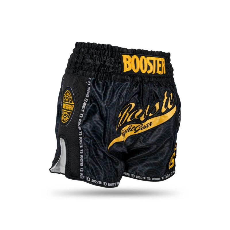 Short Muay Thai Booster Fight Gear | Black/Gold | TBT Slugger