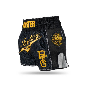 Short Muay Thai Booster Fight Gear | Black/Gold | TBT Slugger