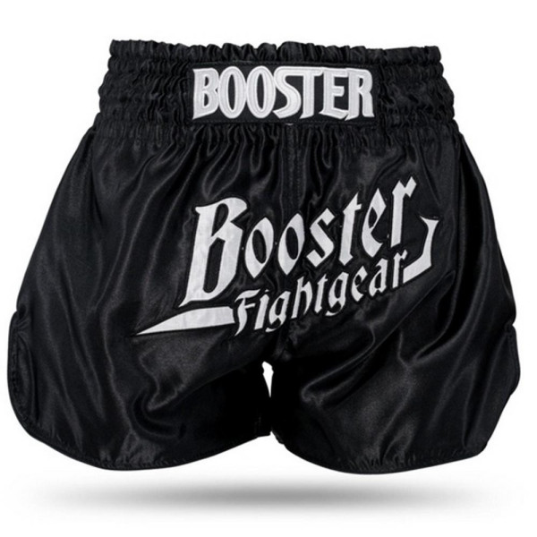 Short Muay Thai Booster Fight Gear | Black/White | BFG Thunder