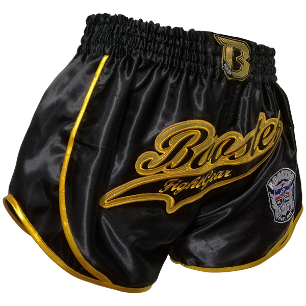 Short Muay Thai Booster Fight Gear | Black/Gold | Retro Slugger