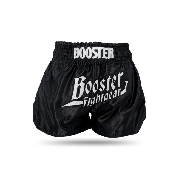 Short Muay Thai Booster Fight Gear | Black/White | BFG Thunder