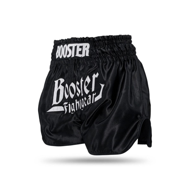 Short Muay Thai Booster Fight Gear | Black/White | BFG Thunder