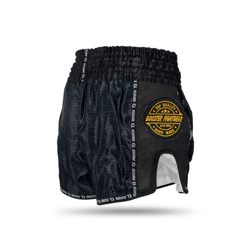 Short Muay Thai Booster Fight Gear | Black/Gold | TBT Slugger