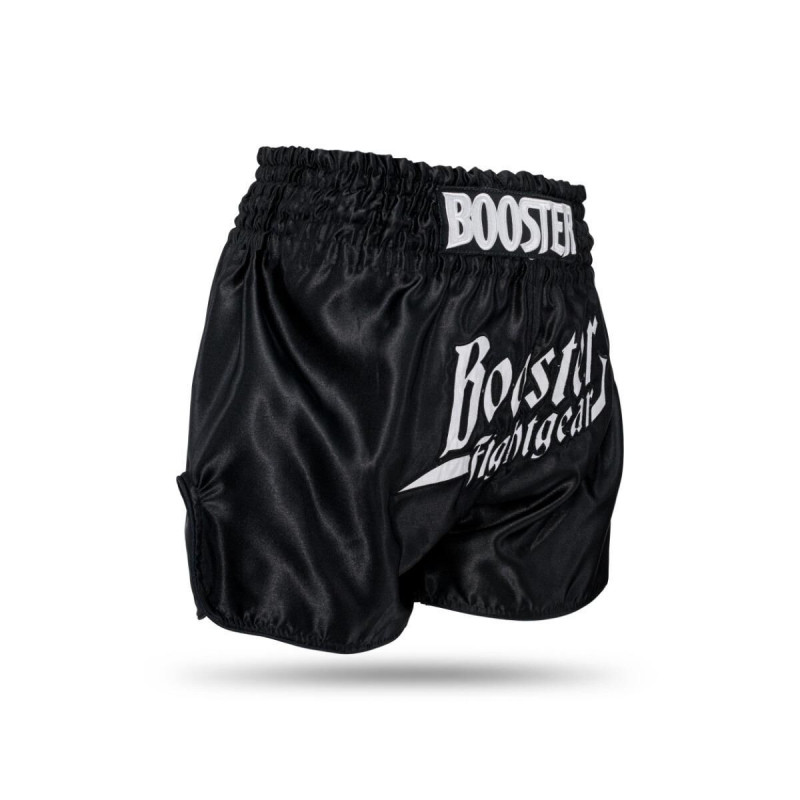 Short Muay Thai Booster Fight Gear | Black/White | BFG Thunder