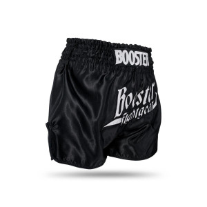 Short Muay Thai Booster Fight Gear | Black/White | BFG Thunder