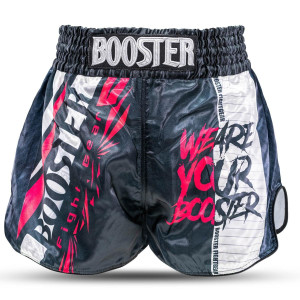 Short Muay Thai Booster Fight Gear | Black/White/Red | TBT Performance