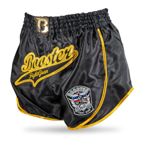 Short Muay Thai Booster Fight Gear | Black/Gold | Retro Slugger