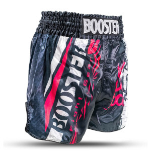 Short Muay Thai Booster Fight Gear | Black/White/Red | TBT Performance