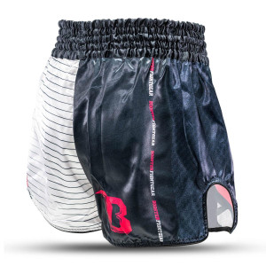 Short Muay Thai Booster Fight Gear | Black/White/Red | TBT Performance