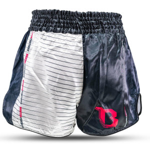 Short Muay Thai Booster Fight Gear | Black/White/Red | TBT Performance