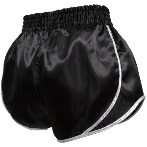 Short Muay Thai Booster Fight Gear | Black/Silver | BFG Retro Slugger