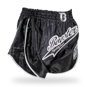 Short Muay Thai Booster Fight Gear | Black/Silver | BFG Retro Slugger
