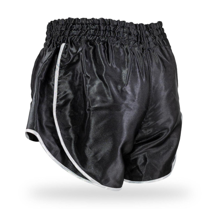 Short Muay Thai Booster Fight Gear | Black/Silver | BFG Retro Slugger