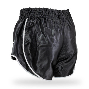 Short Muay Thai Booster Fight Gear | Black/Silver | BFG Retro Slugger
