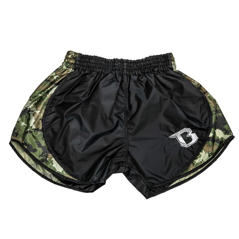 Short Muay Thai Booster Fight Gear | Black/Camo Green | BFG SHORTS