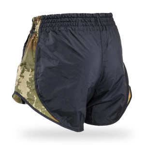 Short Muay Thai Booster Fight Gear | Black/Camo Green | BFG SHORTS