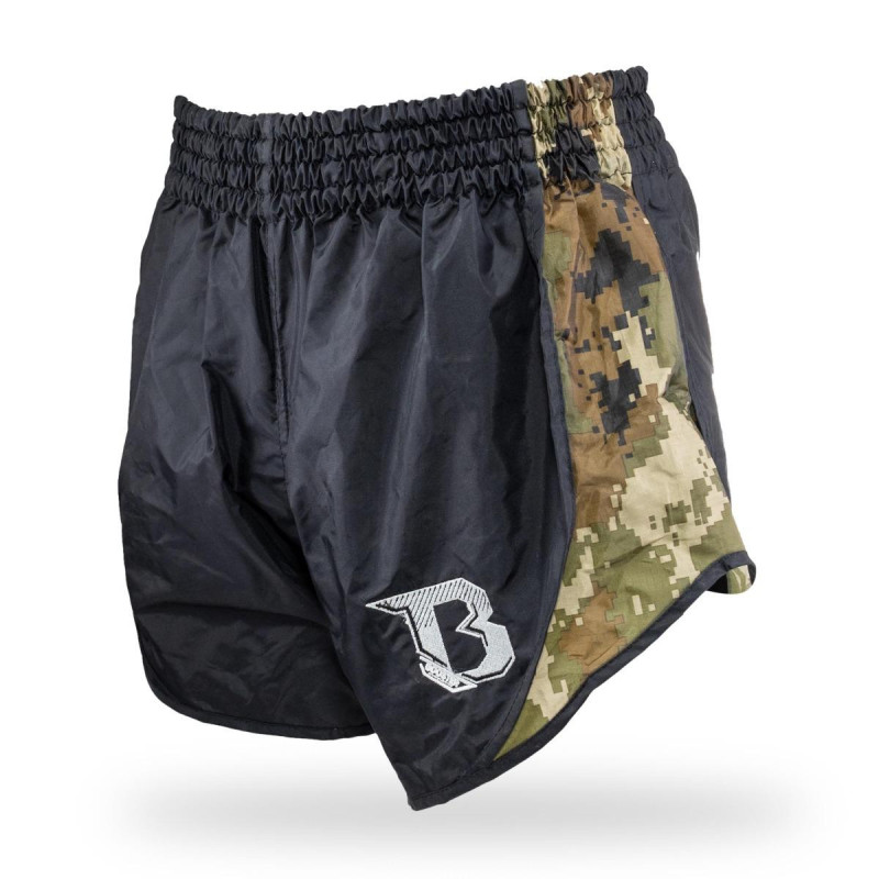 Short Muay Thai Booster Fight Gear | Black/Camo Green | BFG SHORTS