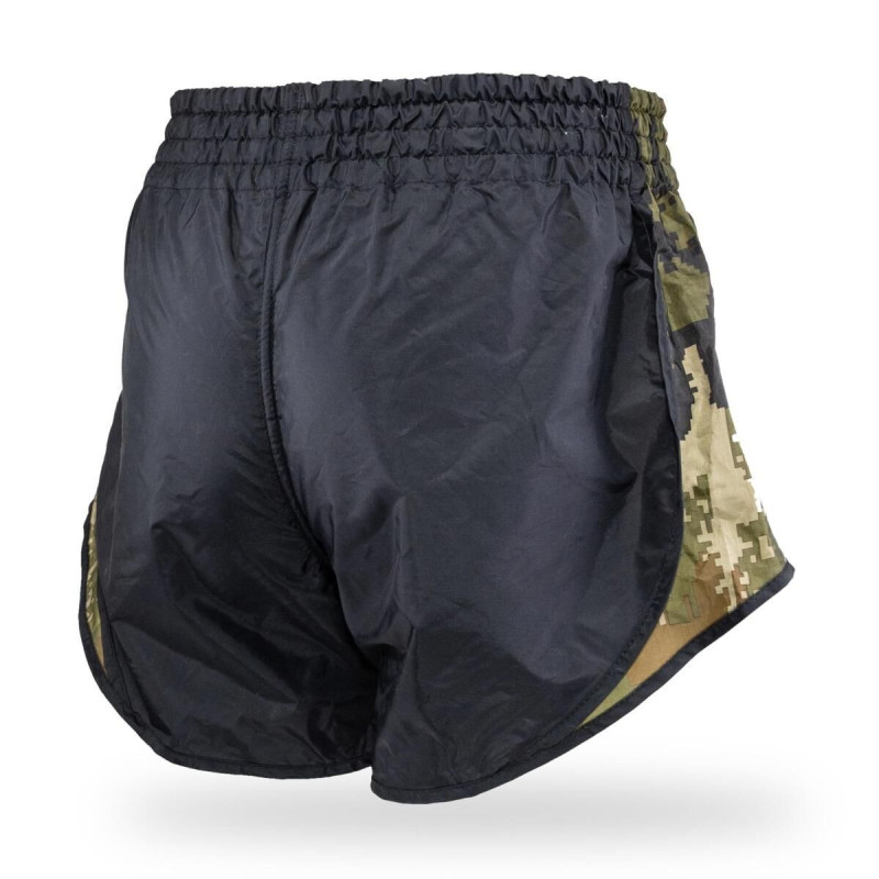 Short Muay Thai Booster Fight Gear | Black/Camo Green | BFG SHORTS
