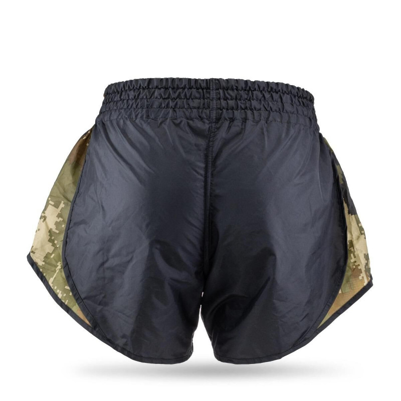 Short Muay Thai Booster Fight Gear | Black/Camo Green | BFG SHORTS