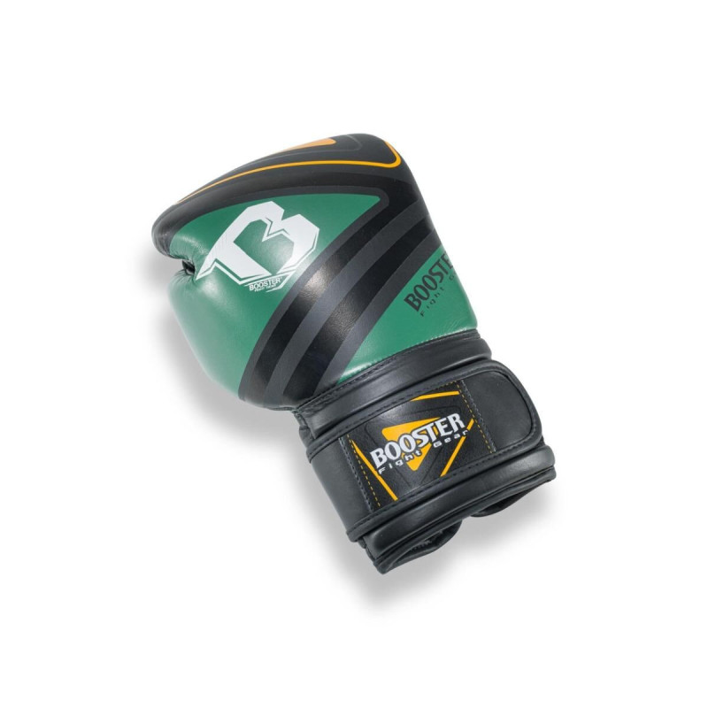 Gants de Boxe Booster Fight Gear | Noir/Vert/Orange | Pro Range V10