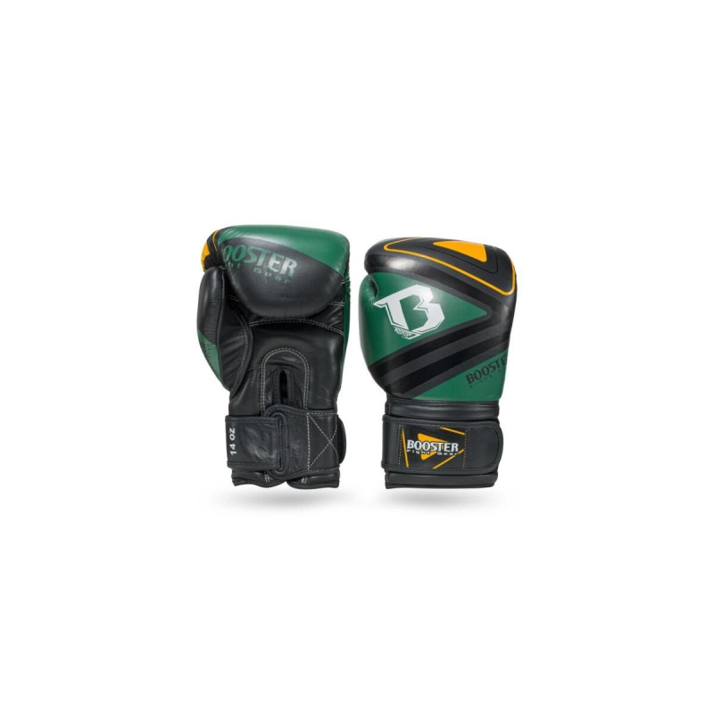 Gants de Boxe Booster Fight Gear | Noir/Vert/Orange | Pro Range V10