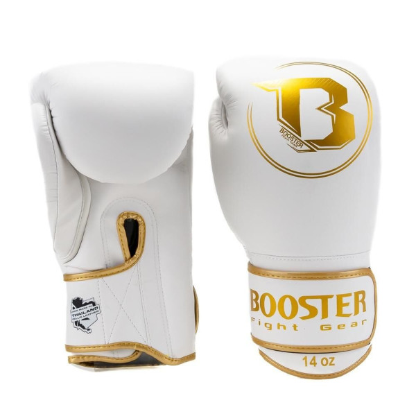 Gants de Boxe BOOSTER FIGHT GEAR | Blanc/Or | PRO BGL VX