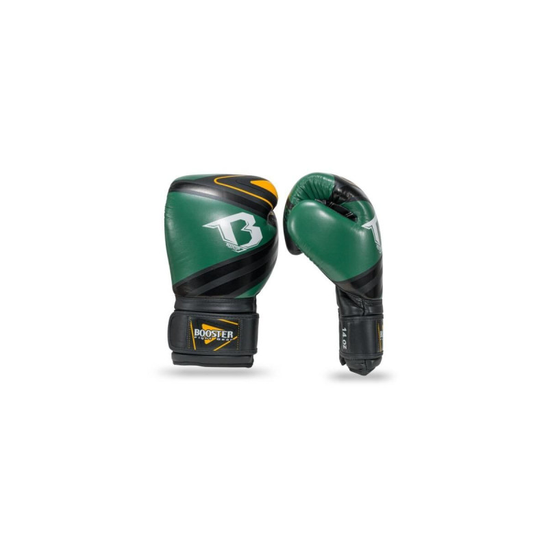 Gants de Boxe Booster Fight Gear | Noir/Vert/Orange | Pro Range V10