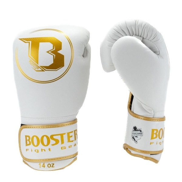 Gants de Boxe BOOSTER FIGHT GEAR | Blanc/Or | PRO BGL VX