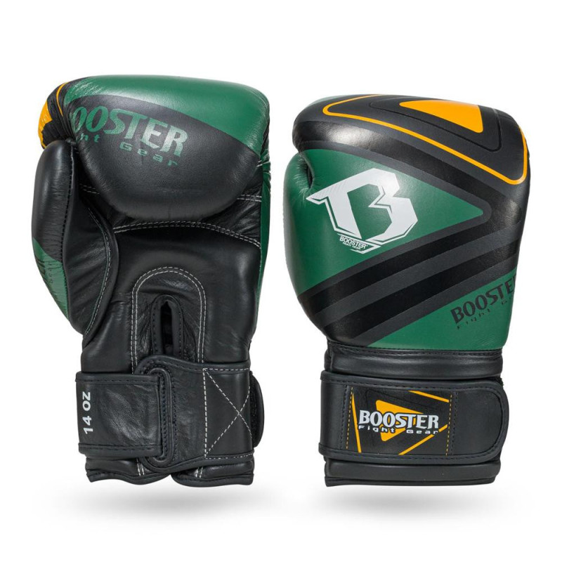 Gants de Boxe Booster Fight Gear | Noir/Vert/Orange | Pro Range V10