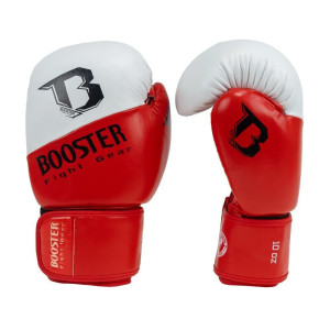Gants de Boxe BOOSTER FIGHT GEAR | Rouge et Blanc | Thunder Series