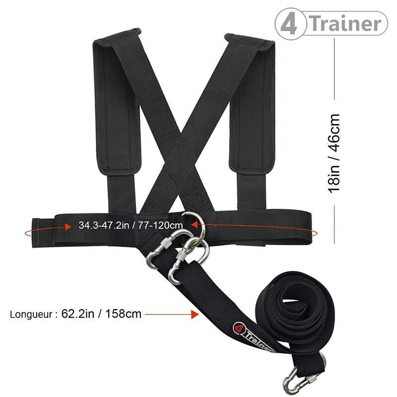 Harnais de Résistance 4TRAINER | Noir | Sangle 1,60m Sled