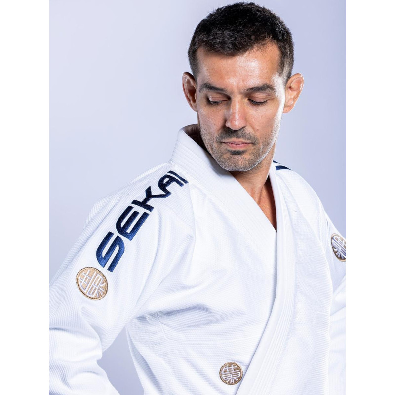 Kimono JJB Fuji Sports | Blanc Navy | SEKAI 3.0