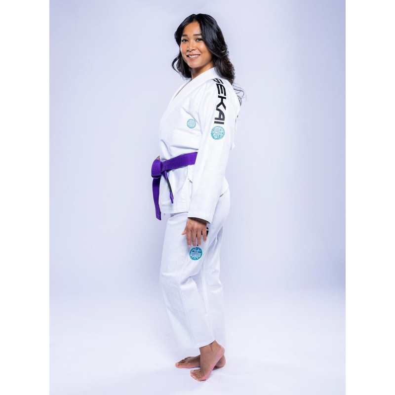 Kimono JJB Fuji Sports | Blanc Teal | SEKAI 3.0