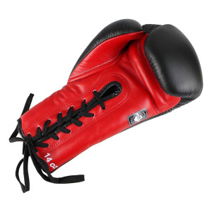 Gants de Boxe TWINS | Noir/Rouge | Lacets