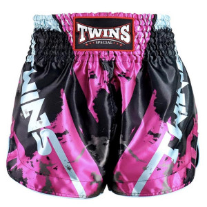 Short Muay Thai TWINS | Noir/Rose/Blanc | TWINS SHORTS