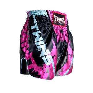 Short Muay Thai TWINS | Noir/Rose/Blanc | TWINS SHORTS