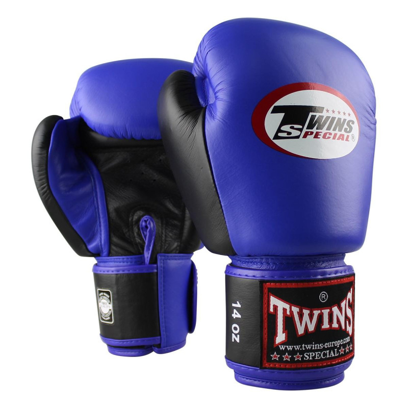 Gants de Boxe TWINS | Noir/Bleu | BGVL-3