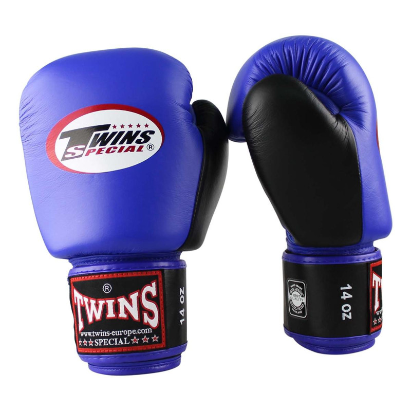 Gants de Boxe TWINS | Noir/Bleu | BGVL-3