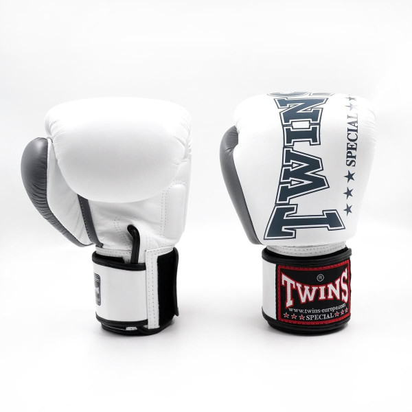 Gants de Boxe TWINS | Blanc et Gris | BGVL-8
