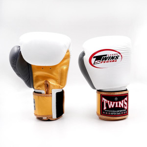 Gants de Boxe Twins | Or/Blanc/Gris | BGVL-3